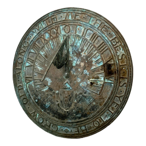 Antique Large 15 Inch Momumental Size State Seal of Massachusetts Public Location Bronze Sundial - Early 1900s