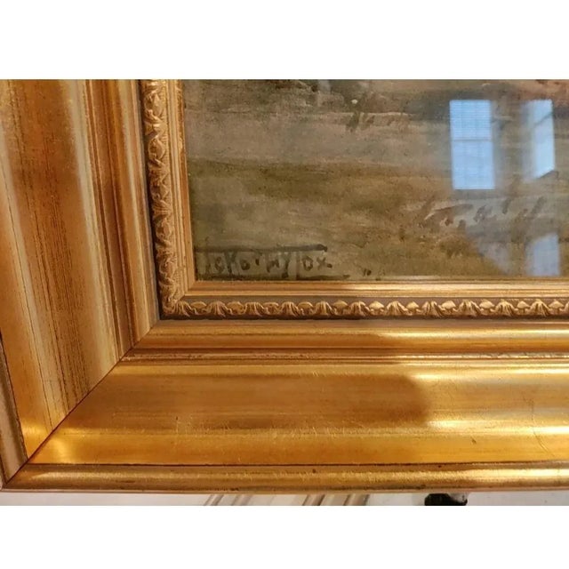 Watercolor of Sheep Landscape-well done landscape Hard to make out signature Barbizon style Painting and very vibrant....