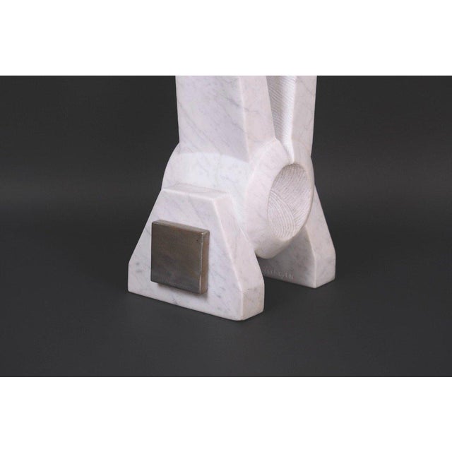 Hugo Verheyen, New Europe Sculpture, 1970s, Carrara Marble and Steel For Sale - Image 4 of 12