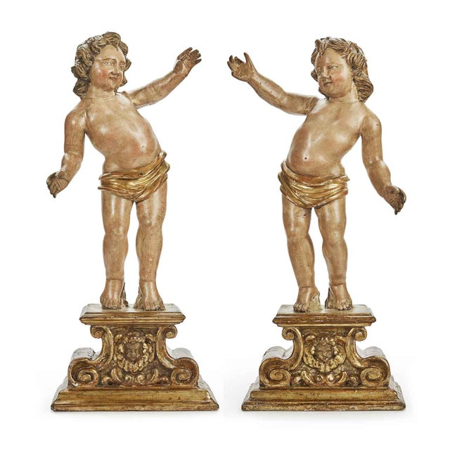 Cherubs on a Sculpted Base, 1800s, Pinus Cembra, Set of 2 For Sale - Image 12 of 12