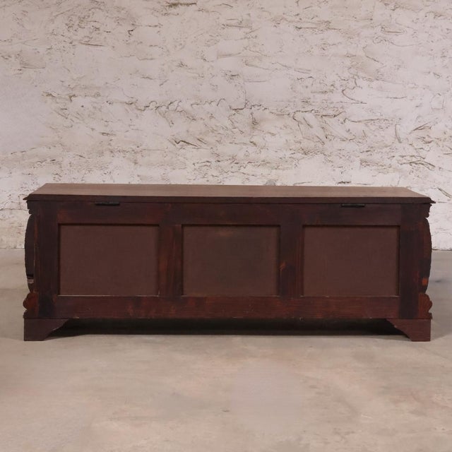 19th Century Italian Carved Oak Cassapanca For Sale - Image 4 of 7