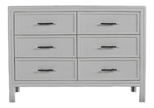 Bermuda Six-Drawer Dresser - Light Gray