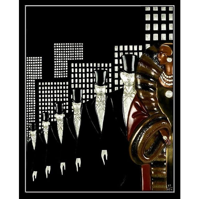 Up for sale is this very spectacular, and, Authentic ERTE (Romain de Tirtoff) Bronze Wall Relief sculpture titled "Top...