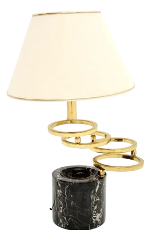 Vintage Italian Marble and Brass Table Lamp by Banci Firenze, 1970s