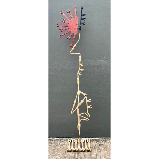 Vintage Industrial Welded Wrench Sculpture For Sale - Image 4 of 13