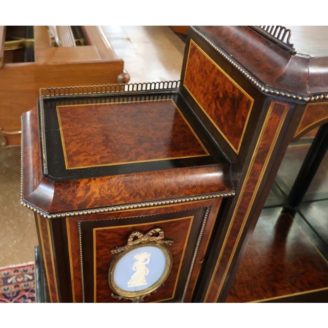 Late 19th Century English Burl Walnut Napoleon III Bronze Mounted Ladies Desk For Sale - Image 18 of 18