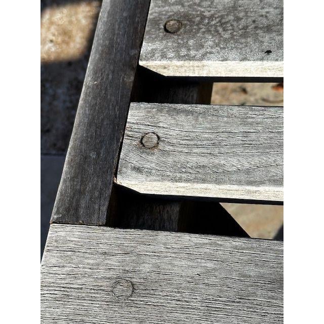Wood Teak Bench Table With Tray by Henry Hall For Sale - Image 7 of 10
