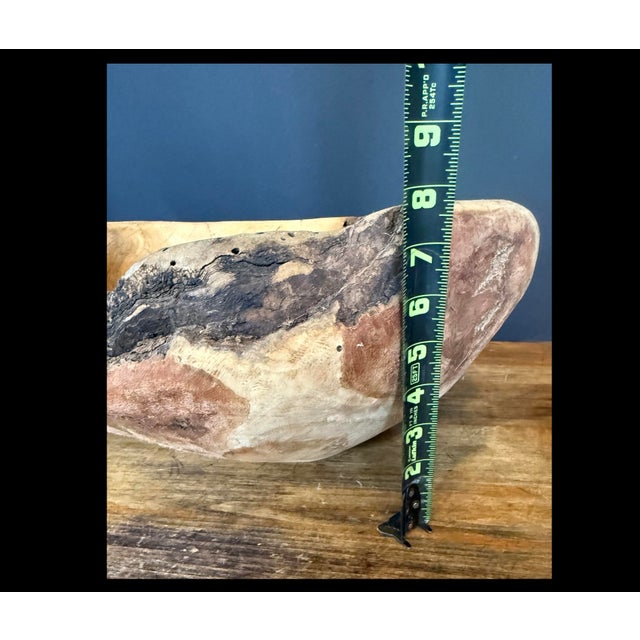 Live Edge Cherry Burl Wood Bowl Hand Crafted 16.25” X 14.5” X 7.75” Wv Basin For Sale - Image 10 of 12