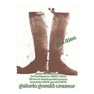 1972 Jim Dine 'Brown Boots' Pop Art Brown,Green,White France Lithograph For Sale