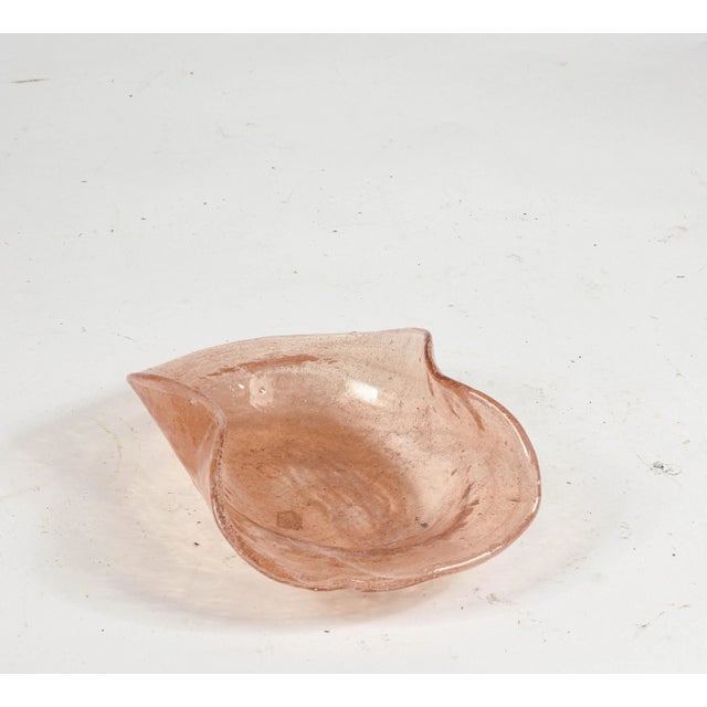 Amber Murano Handmade Dish Oddly Shaped Glass Tray For Sale - Image 4 of 7