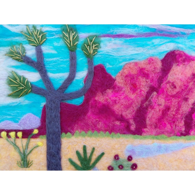 Contemporary Fiber Art Joshua Tree Desert Landscape Set With Haiku by Paula Darnell For Sale In Las Vegas - Image 6 of 10