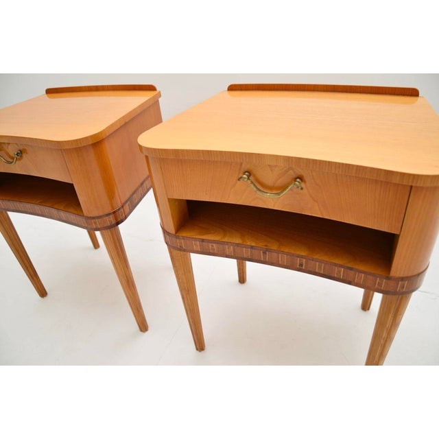 Vintage Swedish Elm Bedside Cabinets, 1950s, Set of 2 For Sale - Image 9 of 13