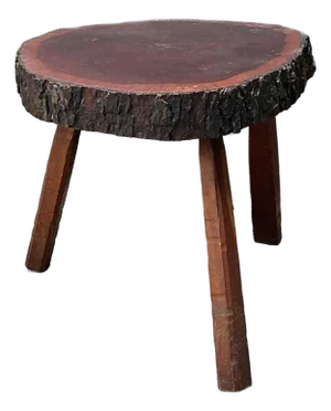 Vintage Wood Slab Side Table