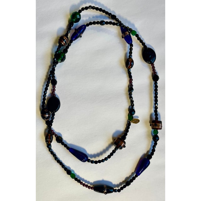 2000 - 2009 Ralph Lauren Molded Glass Beaded Long Single Strand Necklace For Sale - Image 5 of 6