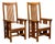 Pair Stickley Model 376 Mission Armchairs For Sale