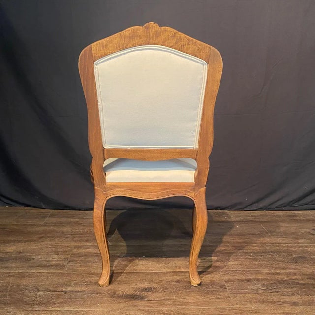 Antique French Louis XV Dining Chairs With New Upholstery -Set of 6 For Sale - Image 9 of 11