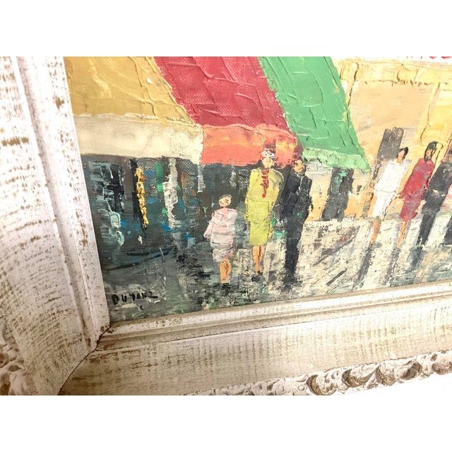 Sky Blue Mid 20th Century French Impressionist Parisian Street Scene Original Painting Signed For Sale - Image 8 of 8