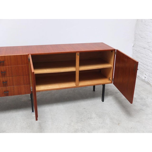 Modernist Belgian Sideboard in Metal & Teak by Roger De Winter for E.M.Y., 1960s For Sale - Image 12 of 17
