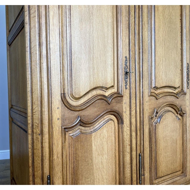 Vintage French Style Wardrobe in Oak For Sale - Image 5 of 13