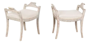 Pair, 20th Century Swedish Gustavian Style Tabouret Stools