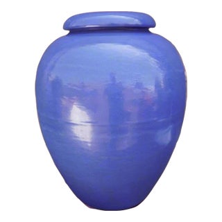 Early 20th Century Cobalt Blue Bauer Oil Jar For Sale