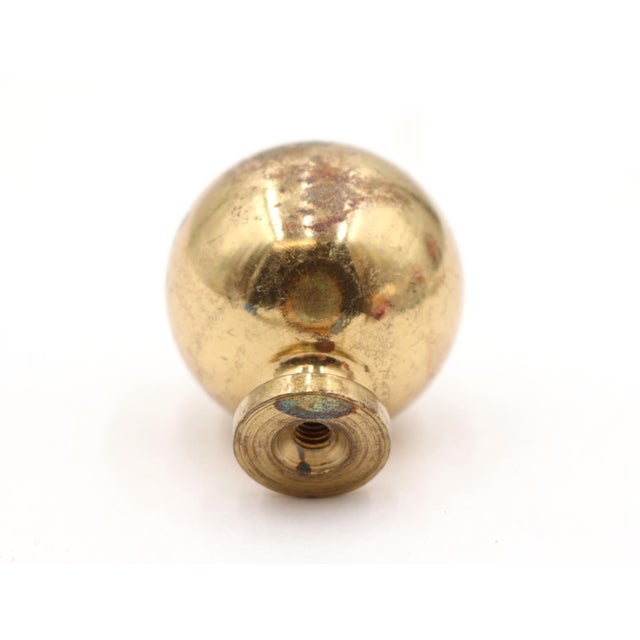 Reclaimed 1.125 In. Polished Brass Ball Cabinet Drawer Knob For Sale - Image 4 of 4