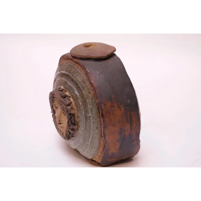 1970s Vintage Figural Studio Stoneware Vase / Candleholder For Sale - Image 5 of 13