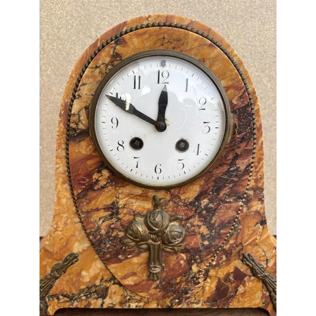 Art Deco Clock with Marble Trim, 1890s, Set of 3 For Sale - Image 15 of 18