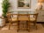 1990s Vintage Honeymoon Coastal Bamboo & Rattan Oval Glass Dining Set With Two Chairs For Sale - Image 5 of 10
