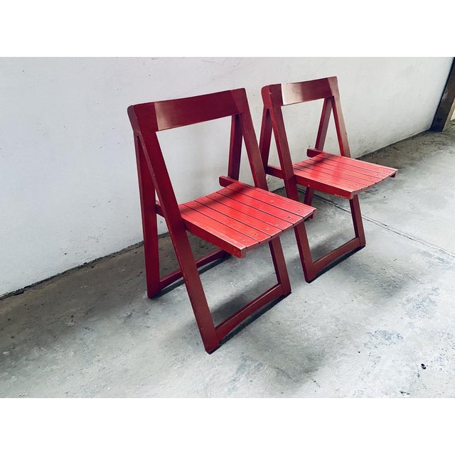 Wood Vintage Trieste Folding Chairs by Aldo Jacober for Bazzani, Set of 2 For Sale - Image 7 of 18