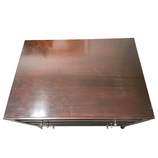 2010s Barbara Barry for Baker Furniture Modern Mahogany Nightstands, a Pair For Sale - Image 5 of 7