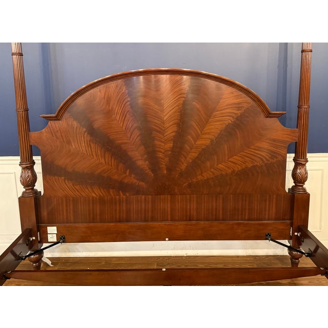 Wood Traditional King Size Mahogany Poster Bed by Leighton Hall - Showroom Sample For Sale - Image 7 of 14