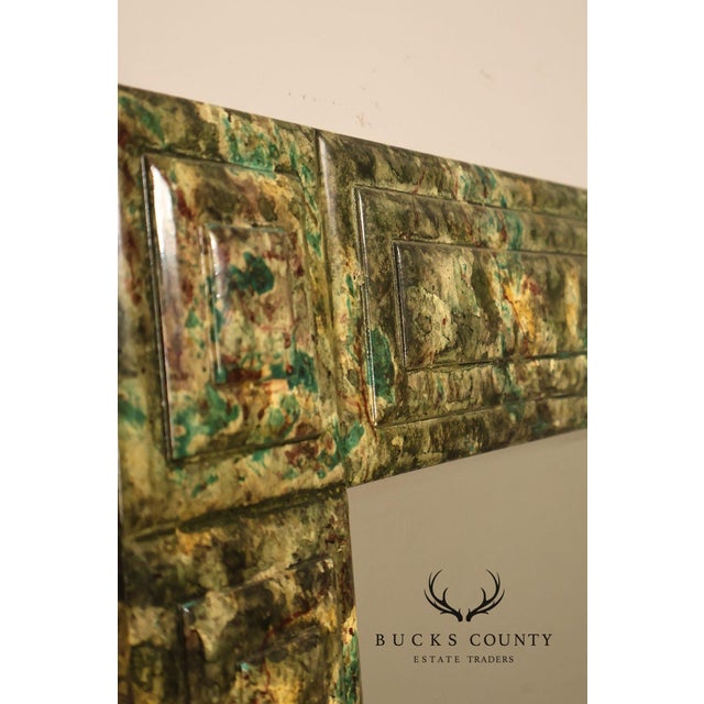 Faux Marble Geometric Framed Wall Mirror 47' x 36" For Sale In Philadelphia - Image 6 of 16