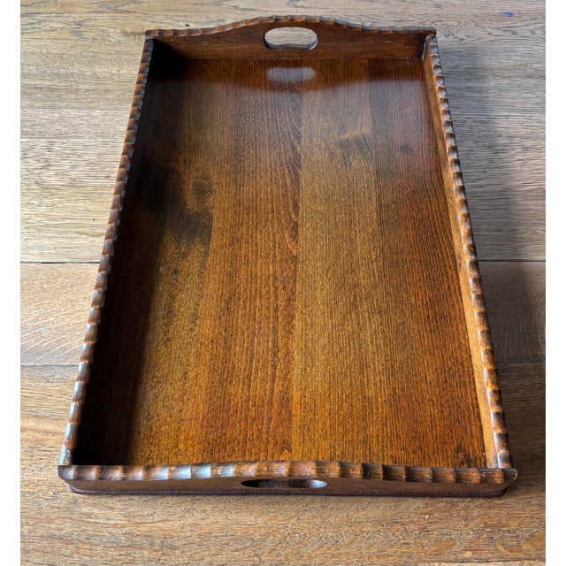 English Edwardian English Wood Serving Tray For Sale - Image 3 of 6
