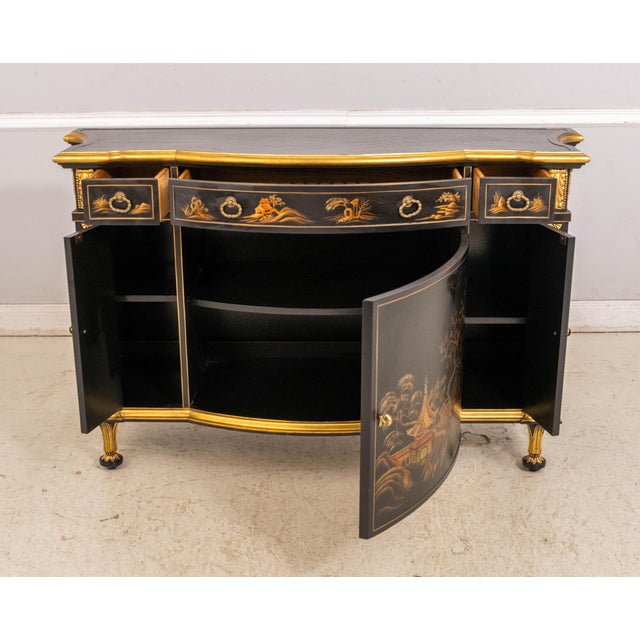 John Widdicomb John Widdicomb Chinoiserie Hand Painted Buffet Commode For Sale - Image 4 of 18