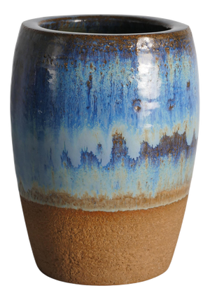 Blue Glazed Studio Pottery Vase by Michael Andersen & Son for Bornholm, Denmark, 1960s