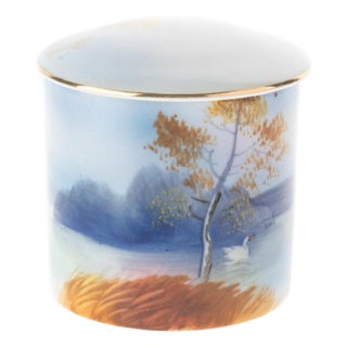Art Deco Japanese Porcelain Ceramic Lidded Box from Noritake For Sale