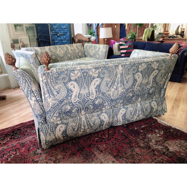 1970s Vintage Blue and White Down Stuffed Baker Sofas a Pair Chairish