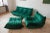 Bottle Green Velvet Togo Lounge Chair, Pouf and 3-Seat Sofa by Michel Ducaroy for Ligne Roset, Set of 3 For Sale - Image 15 of 15