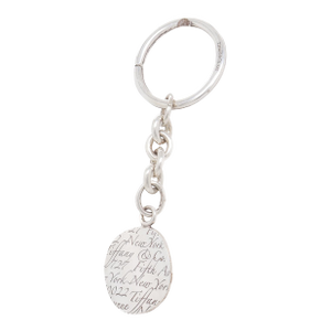 Vintage Tiffany & Co Sterling Silver Keychain / Keyring With Curved Charm