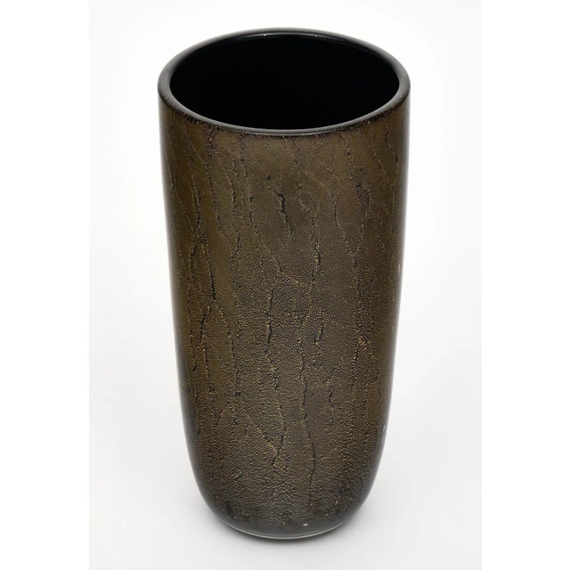 2010s Black and Avventurina Murano Glass Vases - a Pair For Sale - Image 5 of 10