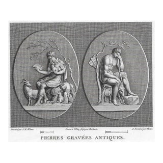 1762 Neoclassical Roman God Engraving For Sale