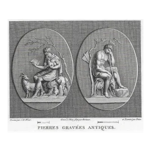 1762 Neoclassical Roman God Engraving