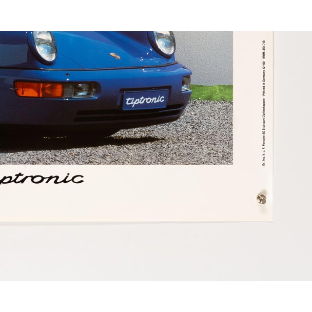 1990s Vintage Porsche 911 Carrera 2 Tiptronic Poster, 1990 For Sale - Image 5 of 9