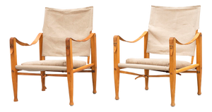 Vintage Canvas Safari Lounge Chairs by Kaare Klint for Rud Rasmussen, 1960s, Set of 2
