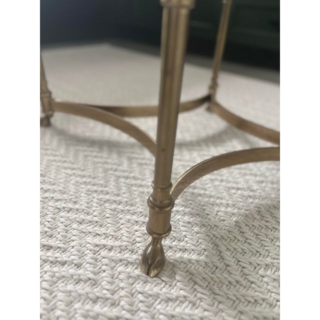 1960s Italian Brass & Glass Hooved Foot Cocktail Table For Sale - Image 9 of 11