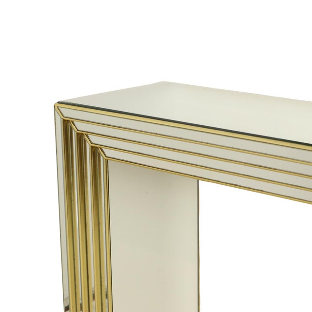 Gold Mirror with Console in Silver and Gold in Deknudt, 1980s, Set of 2 For Sale - Image 8 of 18