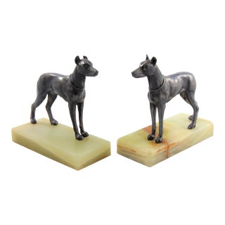 1980s Vintage German Pinscher Bookends - a Pair For Sale