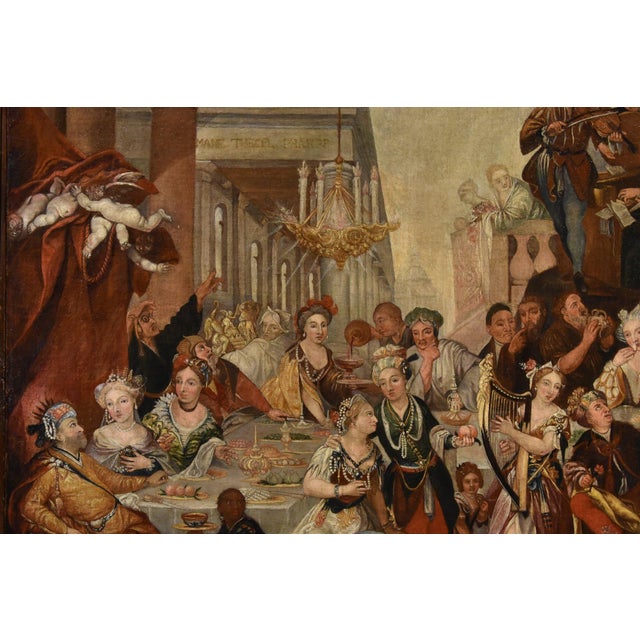 Circle of Frans Francken II Anversa, The Feast of Belshazzar, 1650, Oil on Canvas For Sale - Image 6 of 16