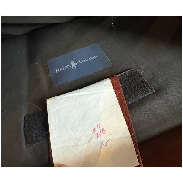 1990s Ralph Lauren Leather Writer's Chair and Ottoman For Sale - Image 10 of 11